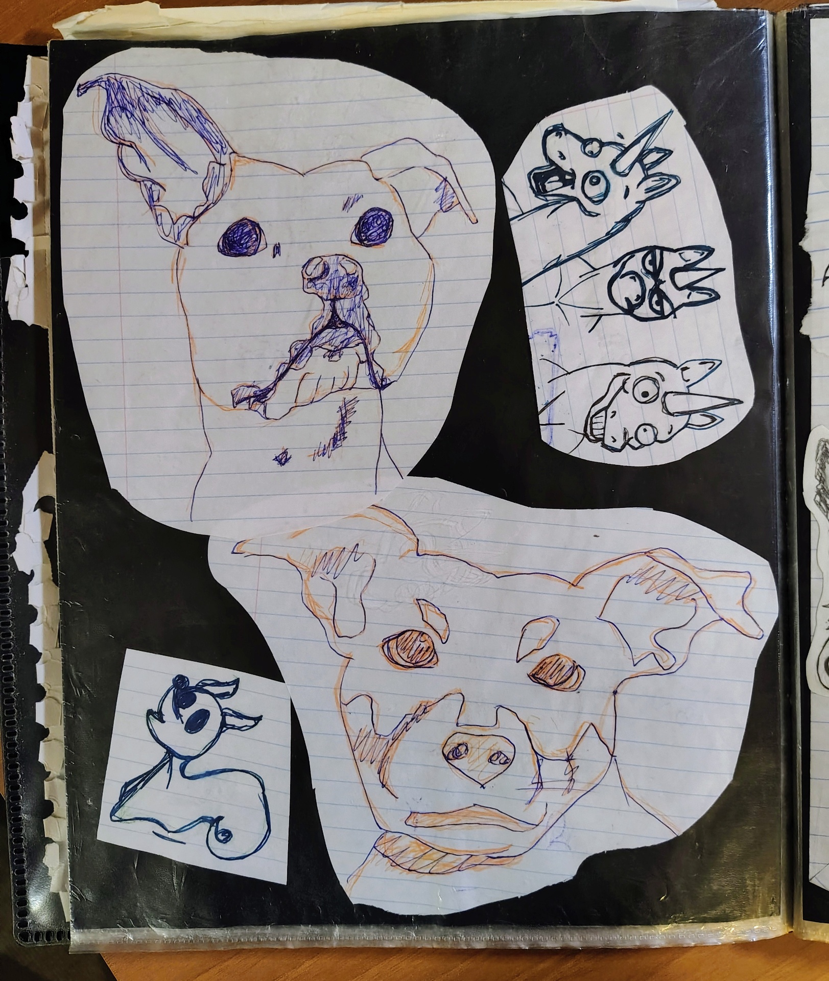 Dog Studies, sketchbook collage by Samantha Oyler