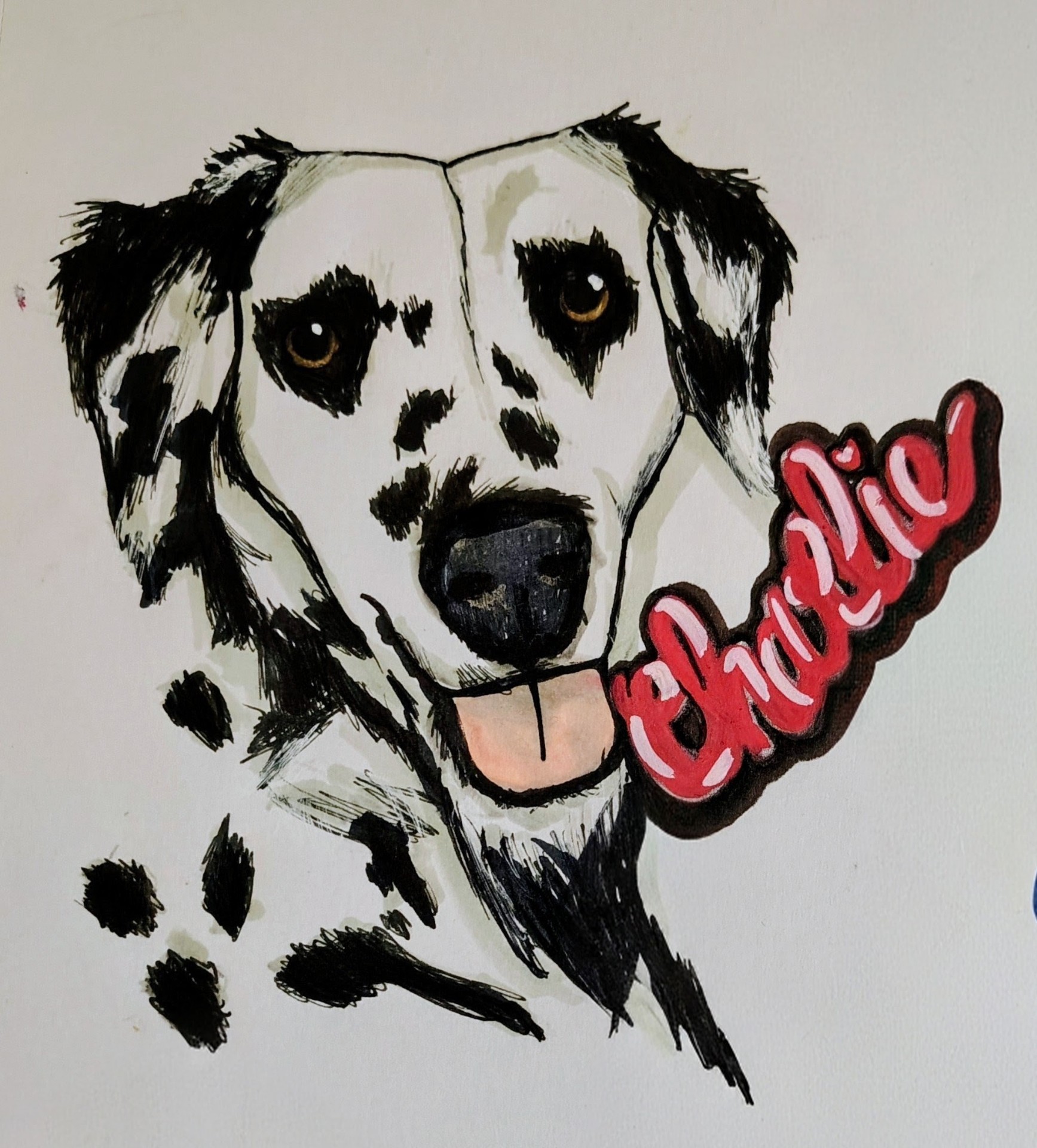 Charlie, marker portrait by Samantha Oyler