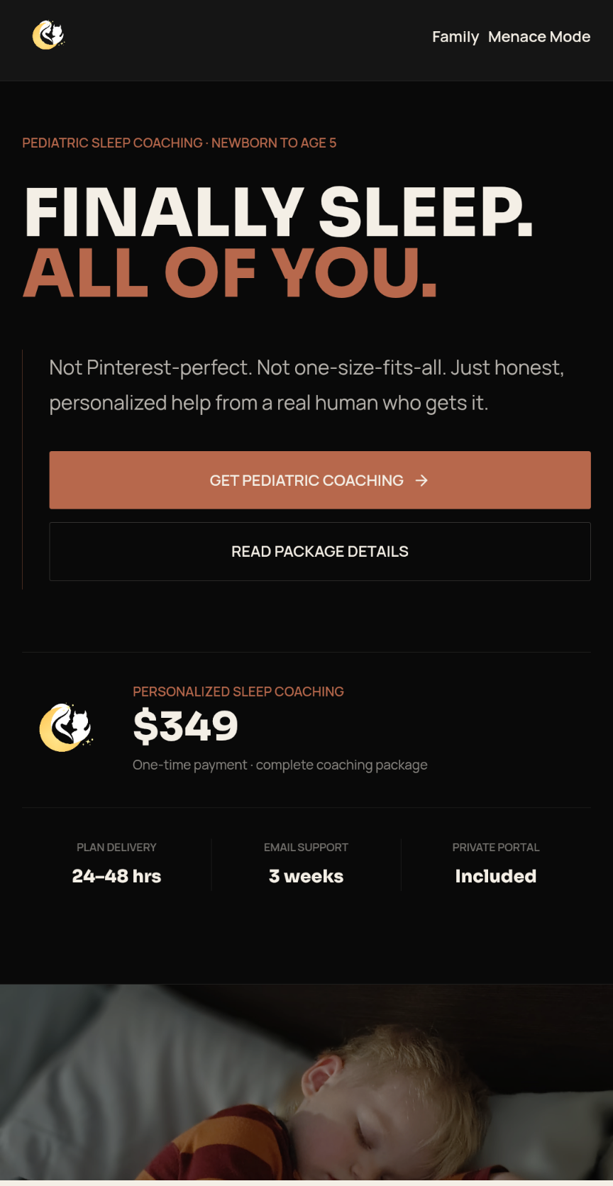 Sleep Coaching app screenshot