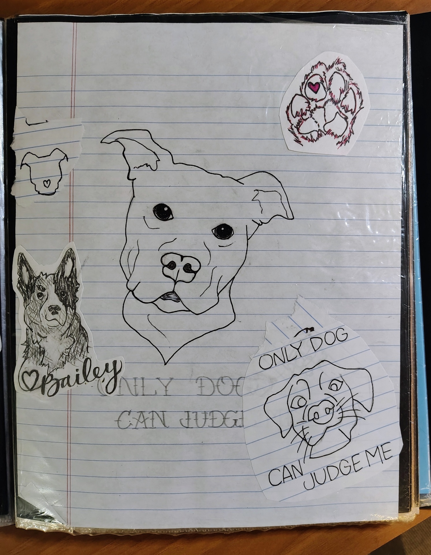 Only Dog Can Judge Me, sketchbook collage by Samantha Oyler