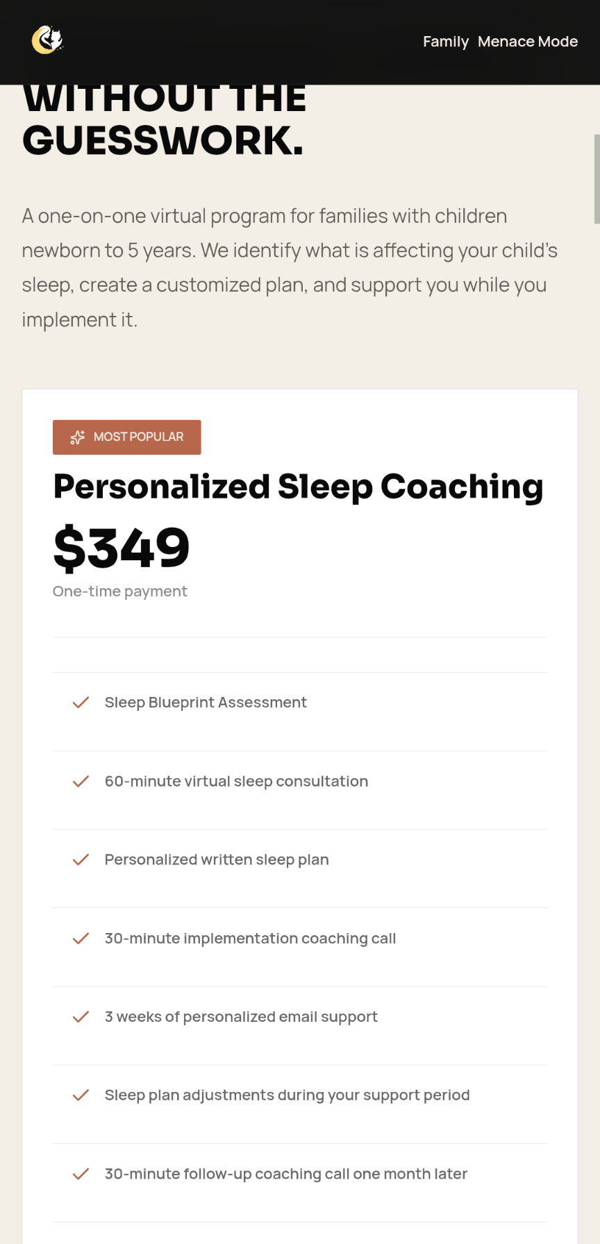 Sleep Coaching app screenshot
